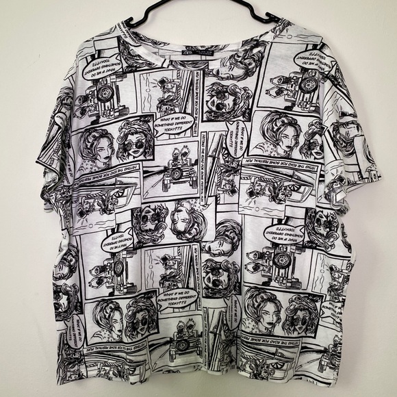 NWOT. Zara Chartoon Print -T-Shirt. Size L. - Picture 5 of 8